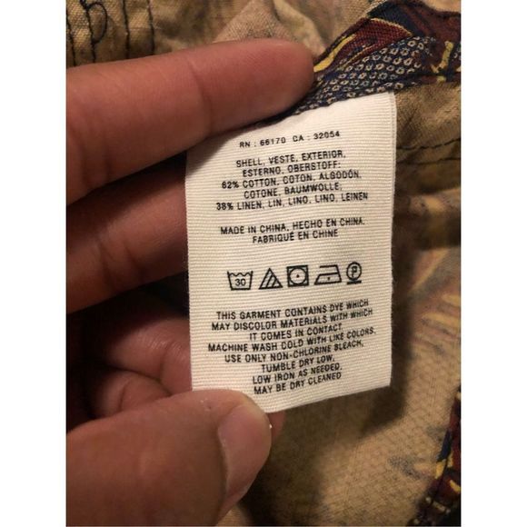 ANTHROPOLOGIE ELEVENSES Safari Vest Jacket - Tribal Print Summer Vest Jacket - S - Picture 8 of 8